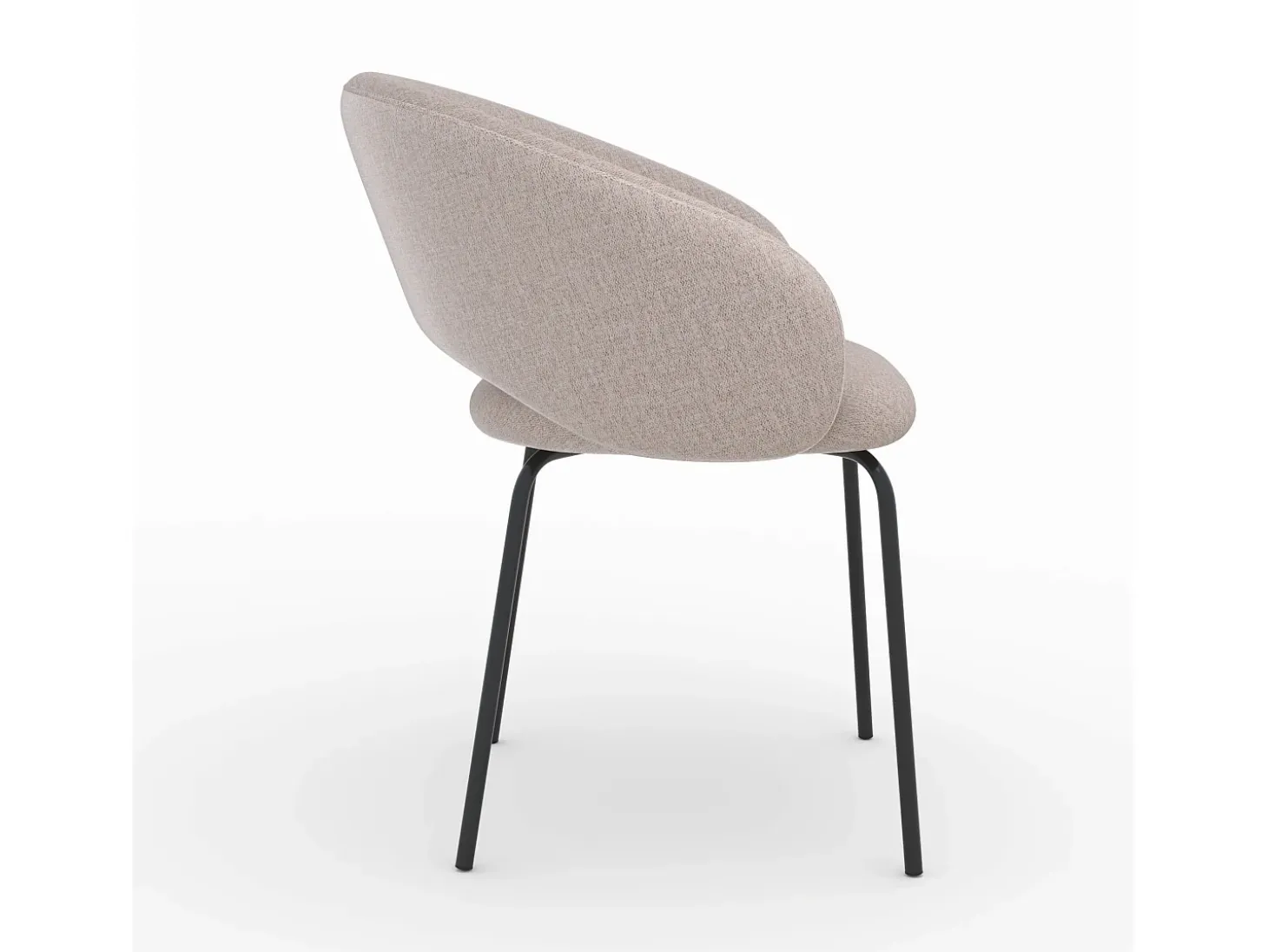 Silla en tela beige jaspeada y patas negras - Milly