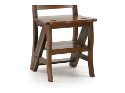Silla escalera Kingo de madera maciza de caoba