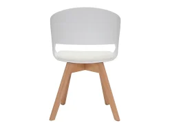 Silla escandinava blanca y de madera clara PRISMA