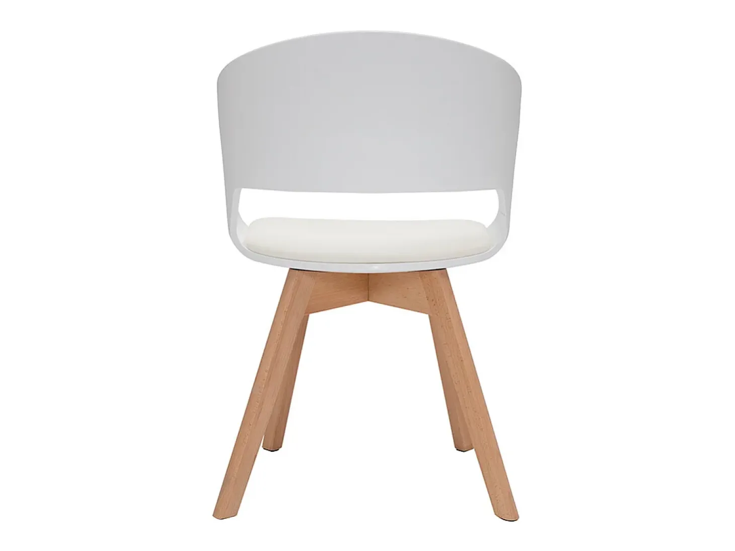 Silla escandinava blanca y de madera clara PRISMA