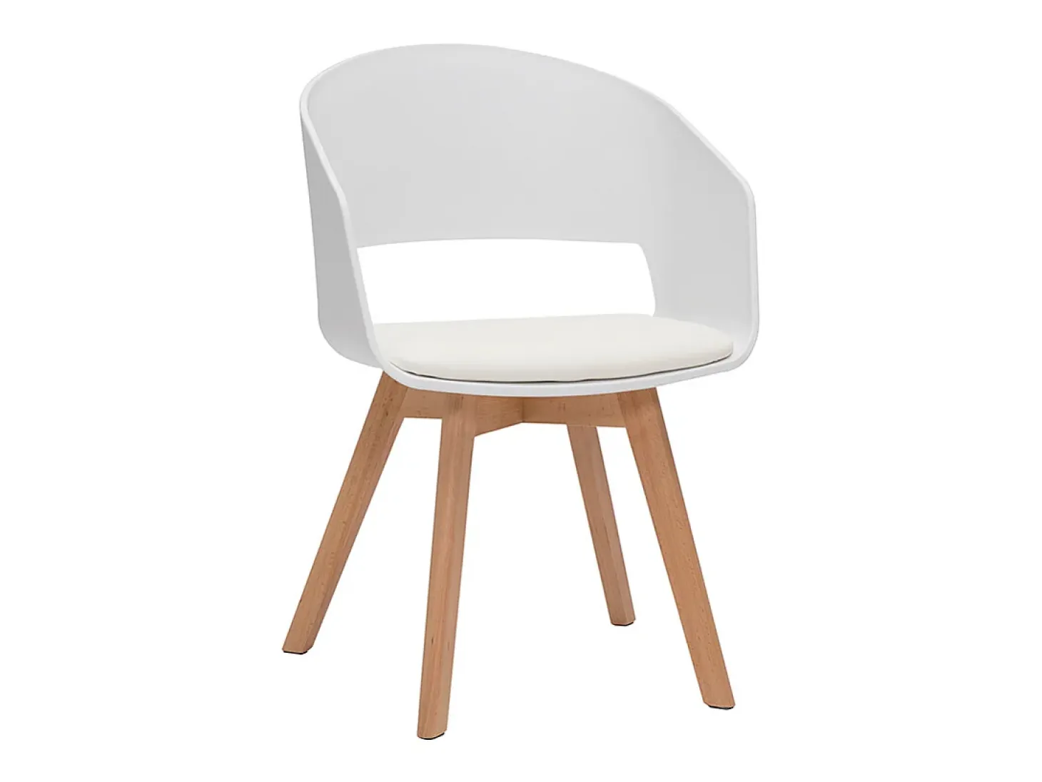 Silla escandinava blanca y de madera clara PRISMA