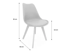 Silla escandinava con patas de madera de haya, set de 4 verde celadón
