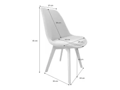 Silla escandinava de madera de haya y pana fina, set de 4 ocre
