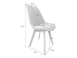 Silla escandinava de madera de haya y pana fina, set de 4 ocre