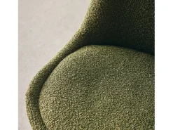 Silla escandinava de madera de haya y borreguito texturizada, set de 4
