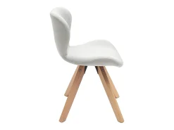 Silla escandinava tejido gris patas madera clara ANYA