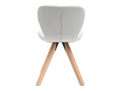 Silla escandinava tejido gris patas madera clara ANYA