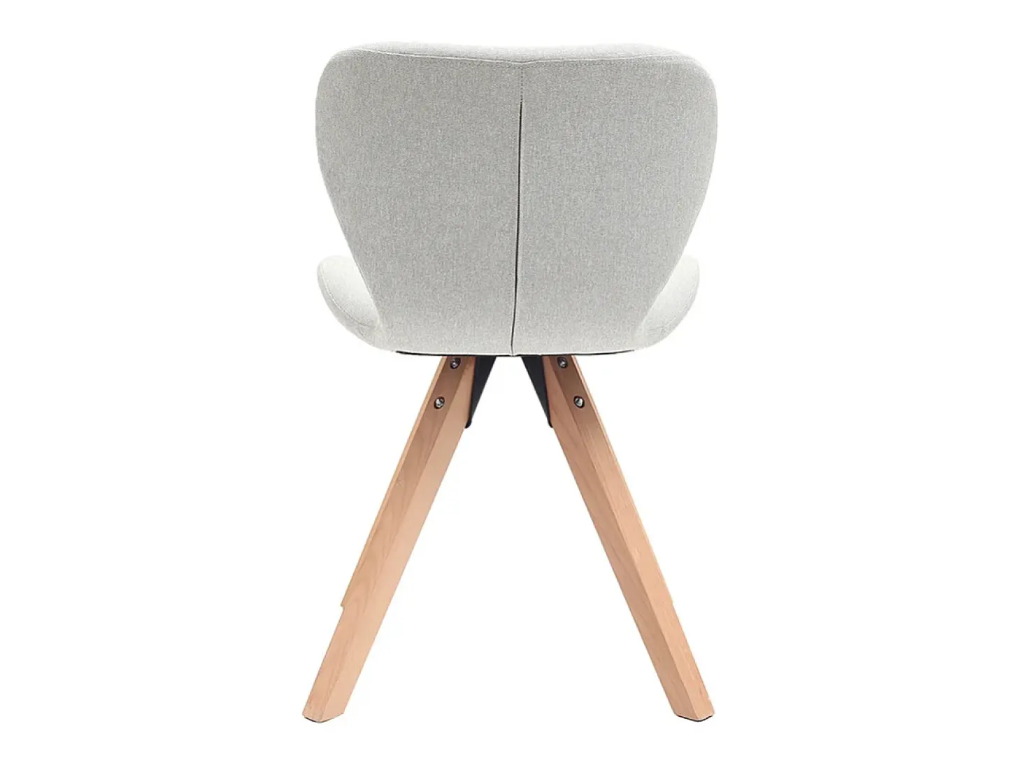 Silla escandinava tejido gris patas madera clara ANYA