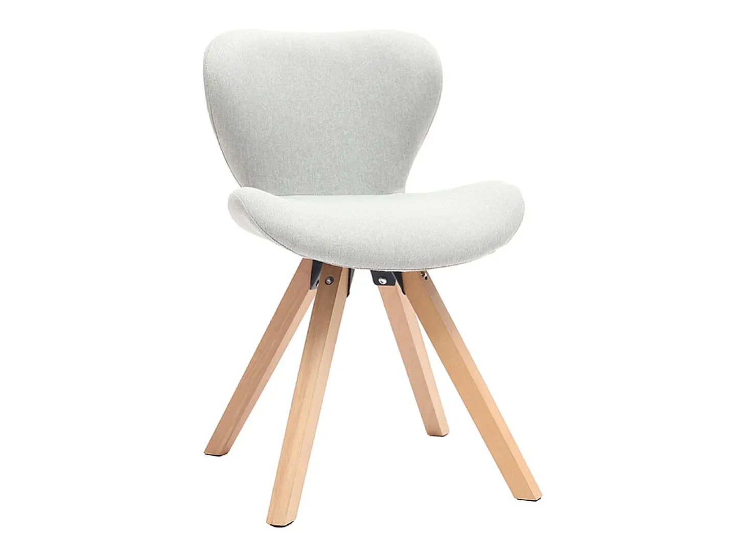 Silla escandinava tejido gris patas madera clara ANYA