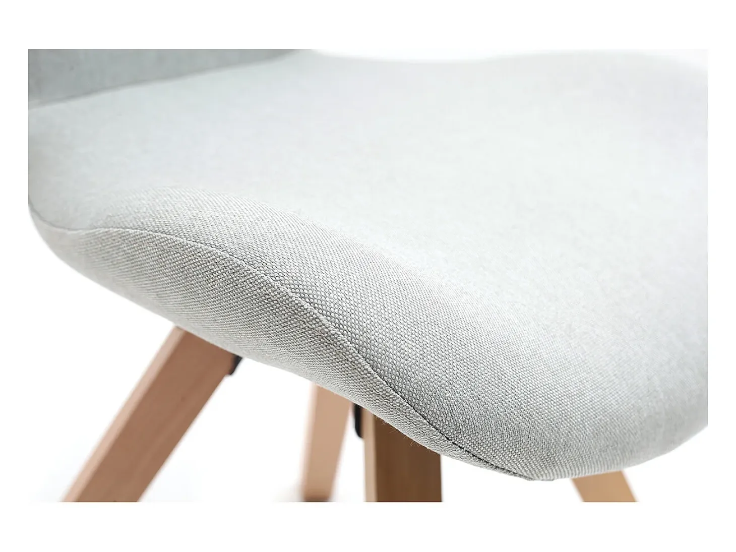 Silla escandinava tejido gris patas madera clara ANYA