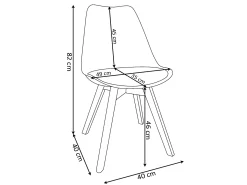 Silla Estilo Nordico Gris, 6 unidades