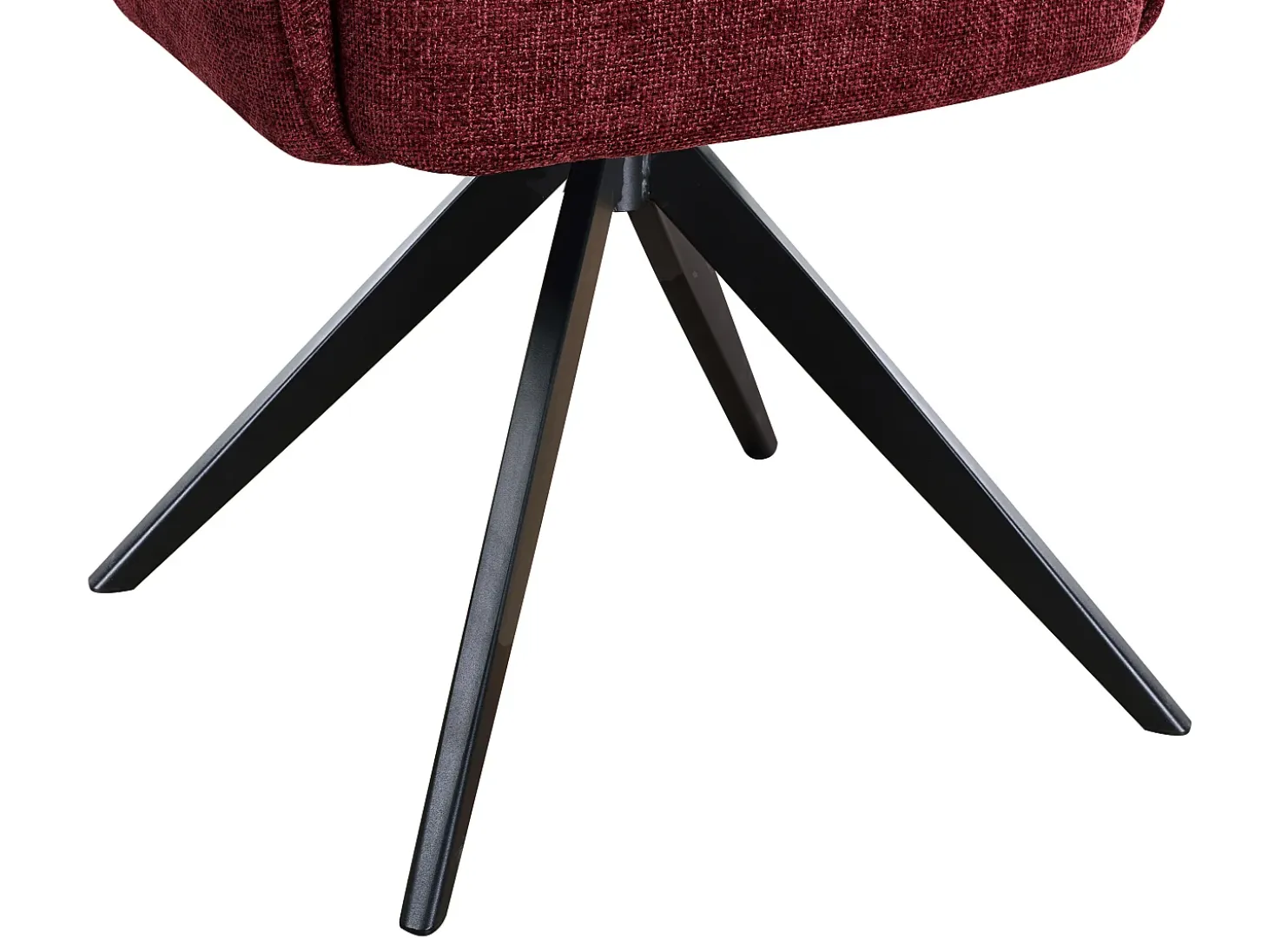 Silla giratoria con reposabrazos en tela texturizada y metal negro - Burdeos - KONYA