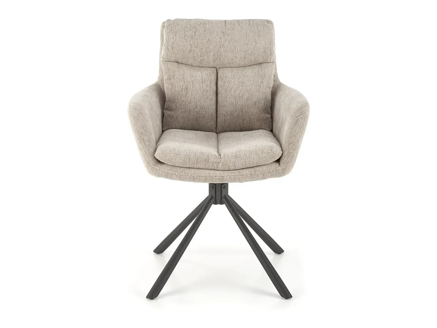 Silla giratoria de diseño tapizada en tela beige Edge