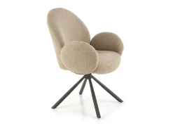 Silla giratoria de diseño Stuart beige con reposabrazos