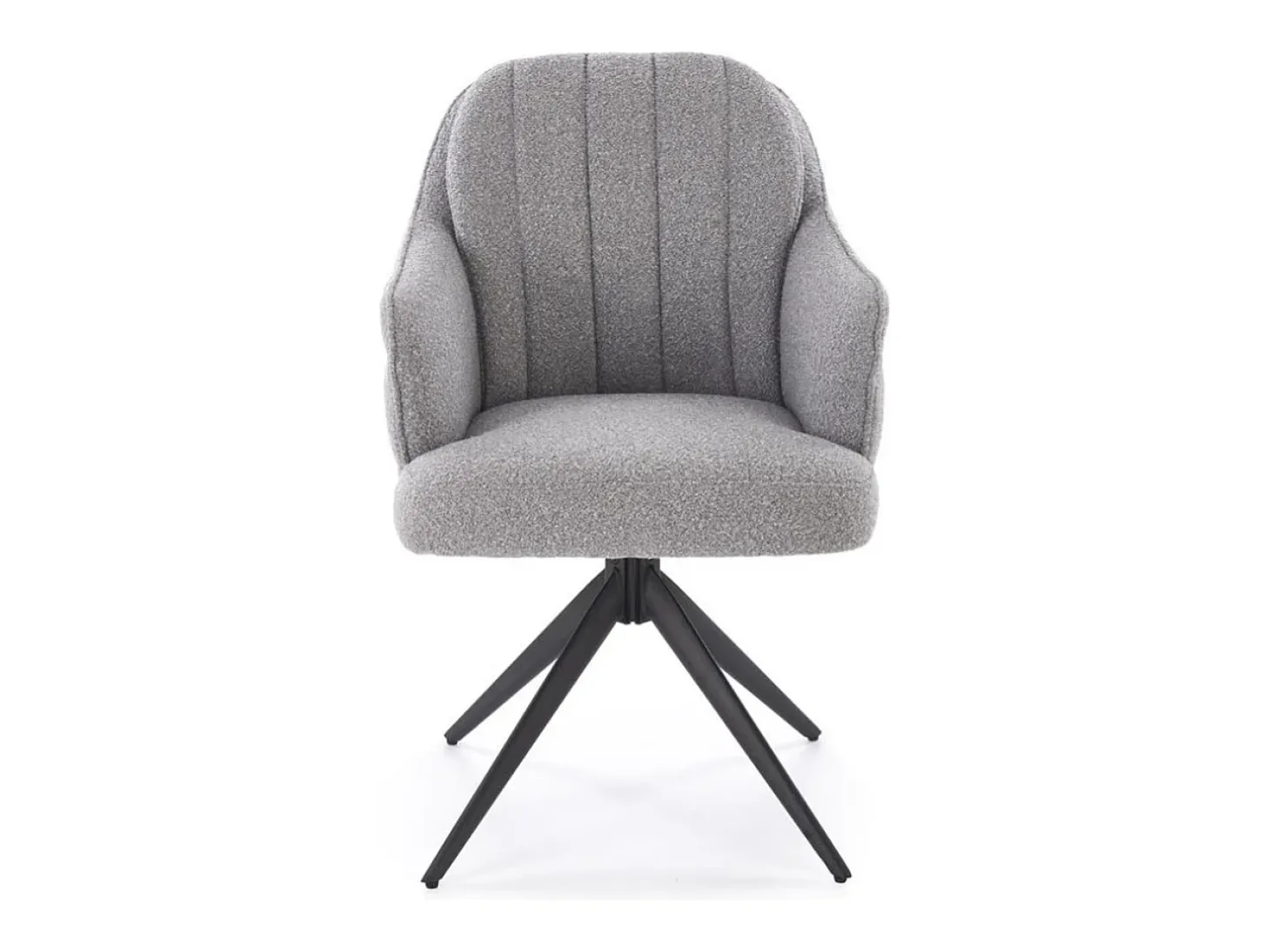 Silla giratoria de tela gris Lana con base de 4 radios