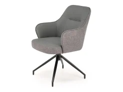 Silla giratoria de tela y ecopiel gris baya