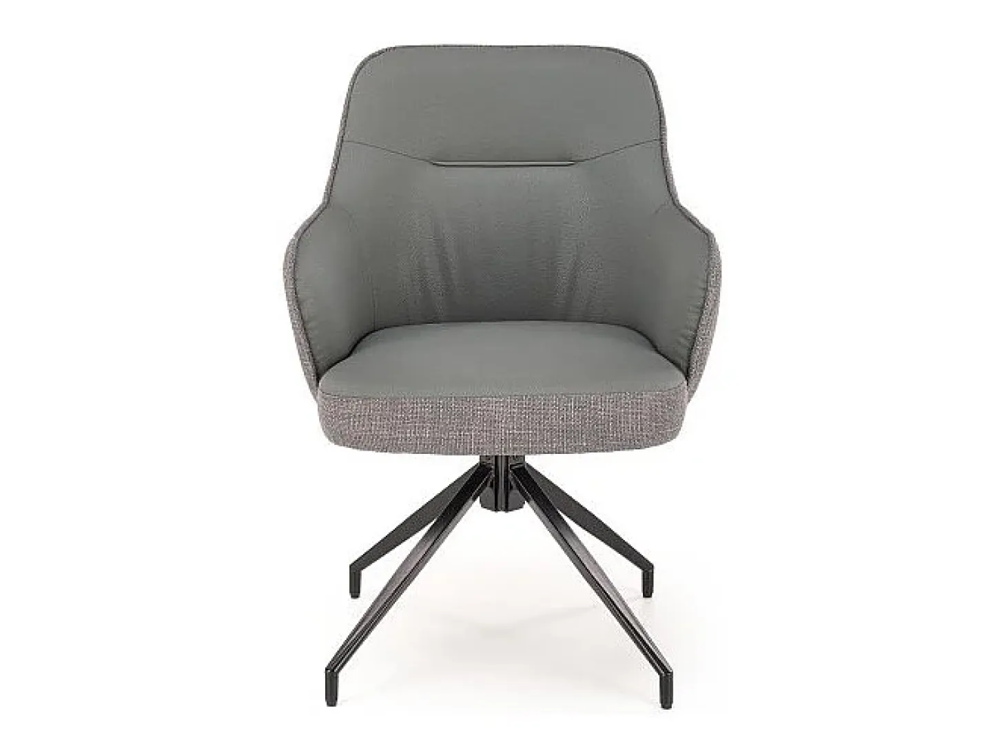Silla giratoria de tela y ecopiel gris baya