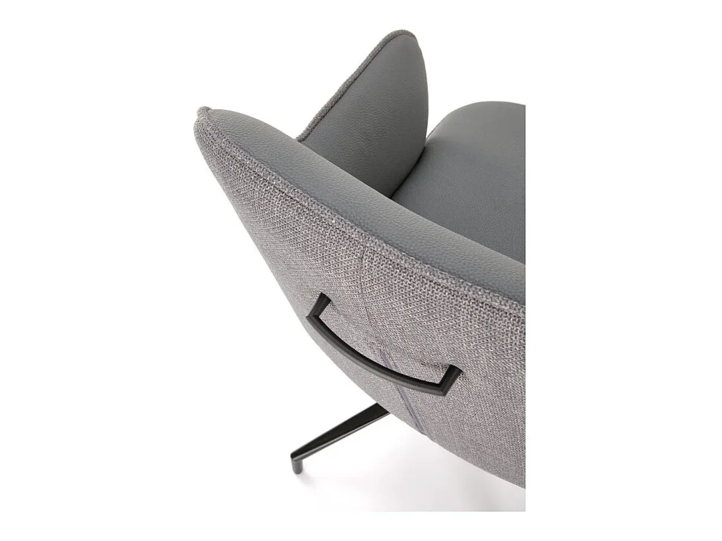 Silla giratoria de tela y ecopiel gris baya