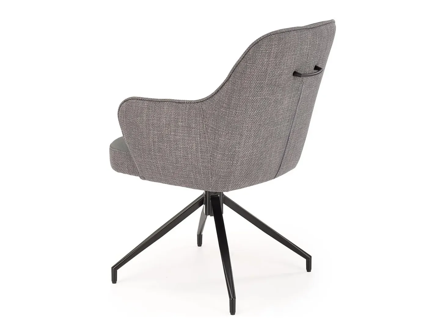 Silla giratoria de tela y ecopiel gris baya