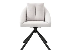 Silla giratoria de terciopelo beige, diseño moderno y cómodo, estructura de metal (72,39 x 62,23 x 49,53 cm)