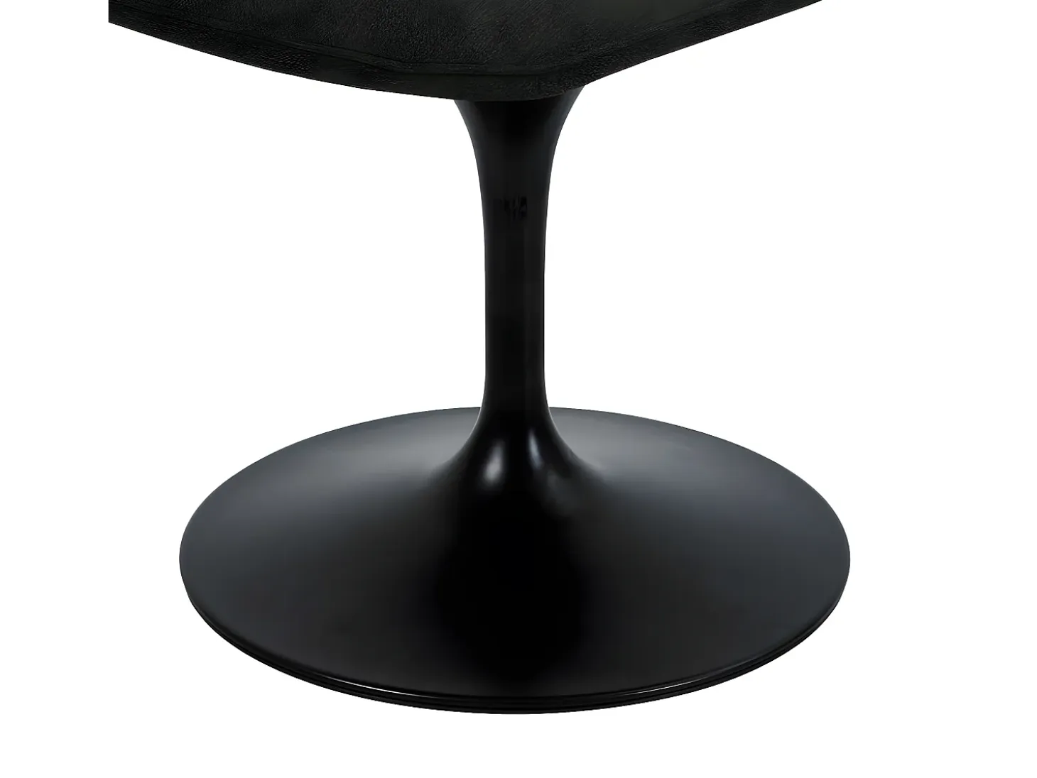 Silla giratoria retro-chic LORA en tela negro bronce con base de metal negro epoxi