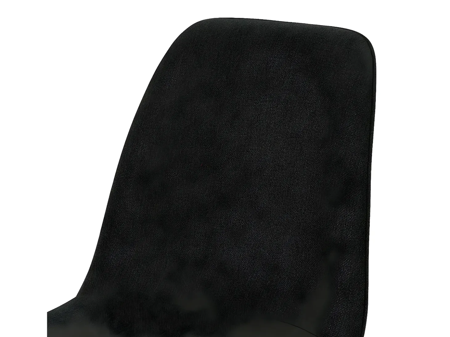 Silla giratoria retro-chic LORA en tela negro bronce con base de metal negro epoxi