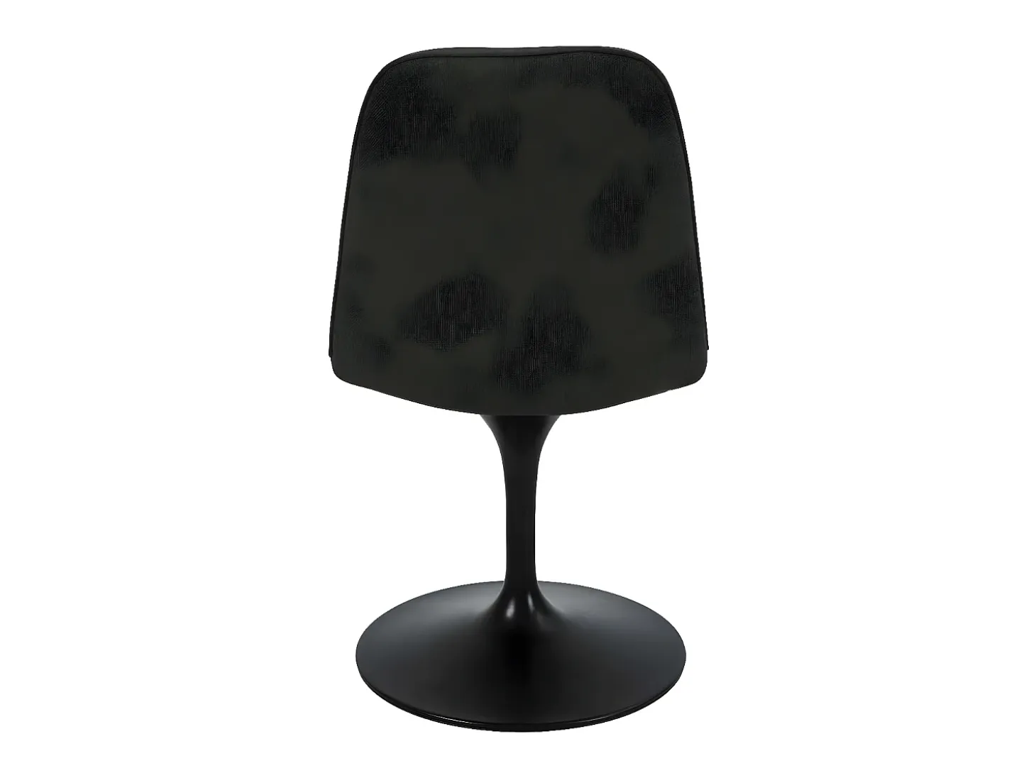 Silla giratoria retro-chic LORA en tela negro bronce con base de metal negro epoxi
