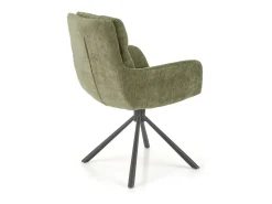 Silla giratoria tapizada de diseño en tejido verde Edge