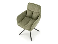 Silla giratoria tapizada de diseño en tejido verde Edge