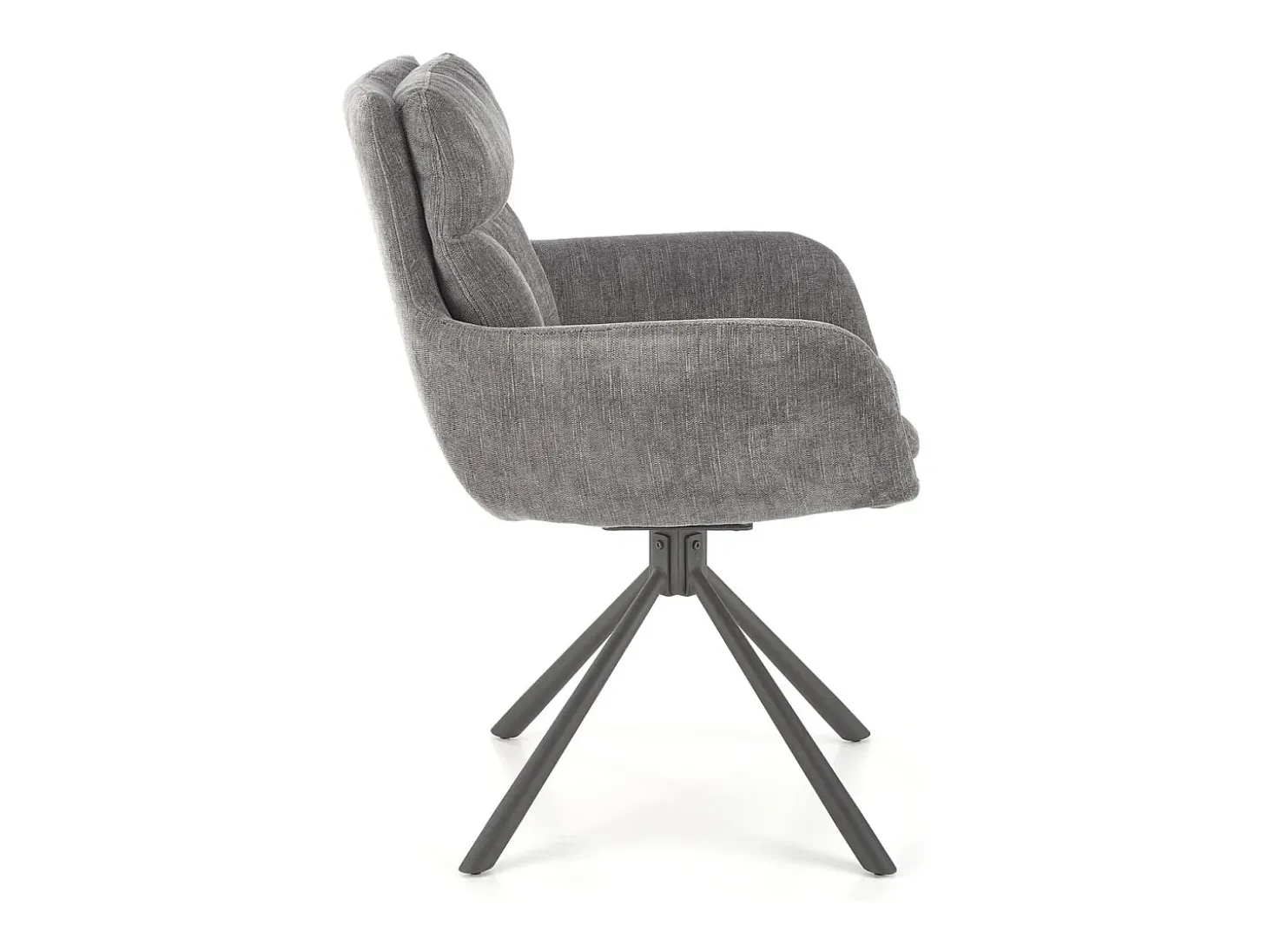 Silla giratoria tapizada de diseño en tejido gris Edge