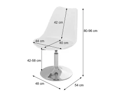 Silla giratoria Vaasa T501, blanco, base cromada