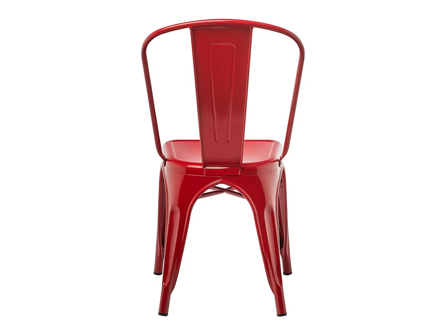 Silla industrial de acero brillante Kontoir, negra-Rojo