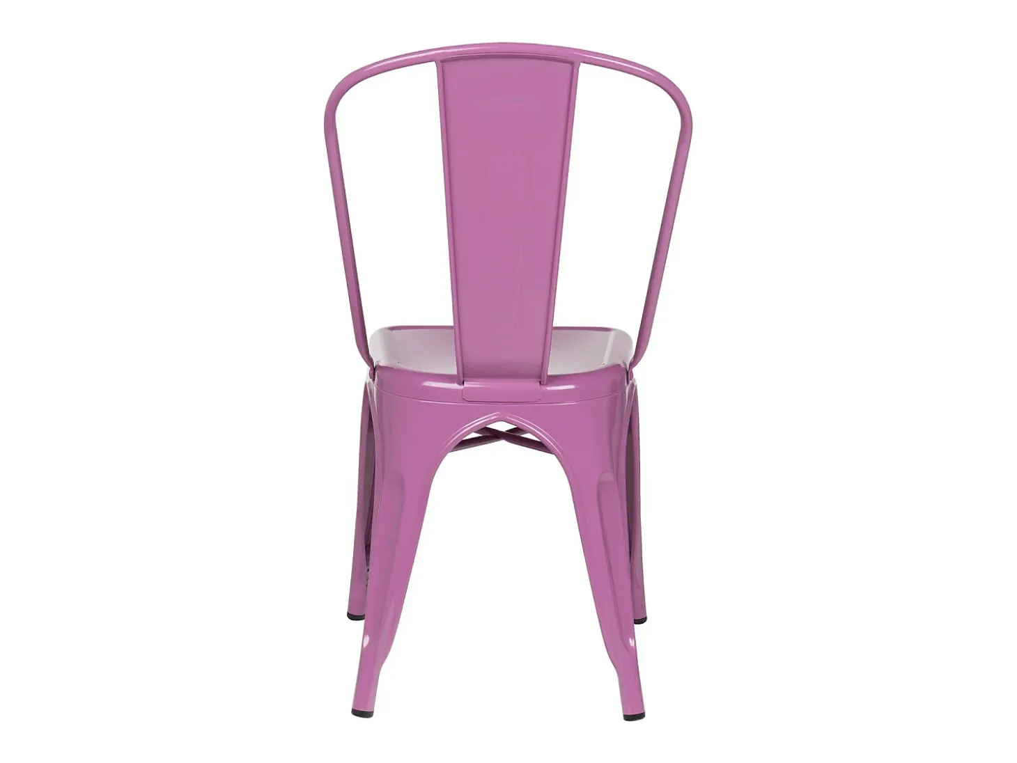 Silla industrial de acero brillante Kontoir, negra-Parma