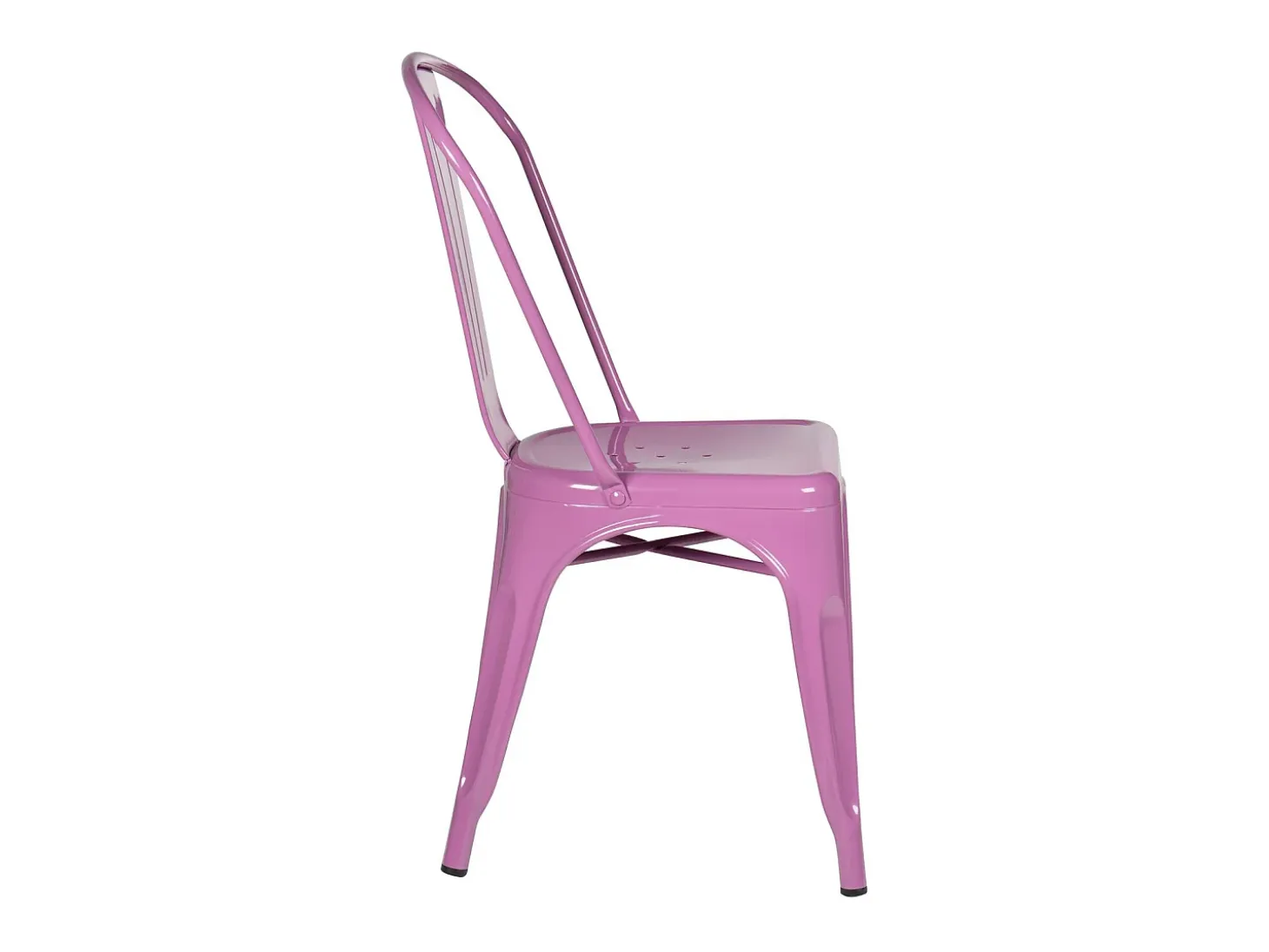 Silla industrial de acero brillante Kontoir, negra-Parma