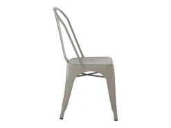 Silla industrial de acero brillante Kontoir, negra-Rosa claro