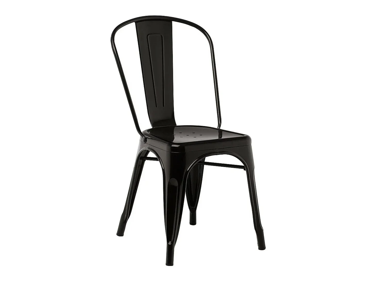 Silla industrial de acero brillante Kontoir, negra-Rosa claro