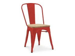 Silla industrial Kontoir marrón con asiento de pino macizo claro-Gris claro