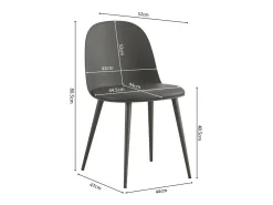 Silla ''JASMON'' cojín PU Gris, dimensiones H81 x L51 x P44, ideal para tu cocina o comedor.