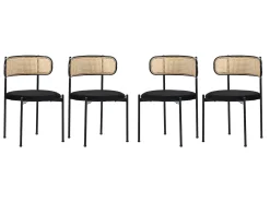 Silla, juego de 4, silla de ocio moderna y sencilla negra.