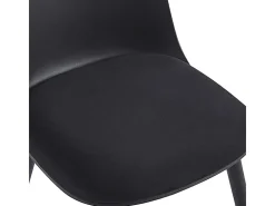 Silla Kalipo con cojín de asiento de terciopelo - Comodidad y modernidad-Color Negro