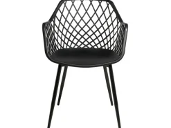 Silla Karlo de polipropileno con reposabrazos.-Color Negro