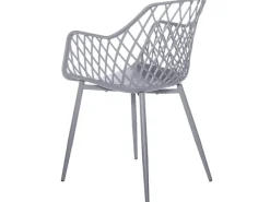 Silla Karlo de polipropileno con reposabrazos.-Color Negro