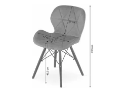 Silla LAGO de terciopelo - Negro / Patas negras x 1