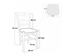 Silla Loris en nogal claro con asiento de piel sintética gris
