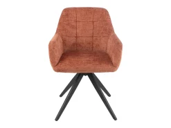 Silla LOUNA con reposabrazos – Tejido suave y patas de acero negro-Color Azul