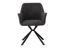 Silla LUCIA – Bouclé Gris & Dorso PU Gris claro – H82.5 × L62 × P63 cm – Estilo diseño