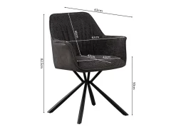 Silla LUCIA – Bouclé Gris & Dorso PU Gris claro – H82.5 × L62 × P63 cm – Estilo diseño
