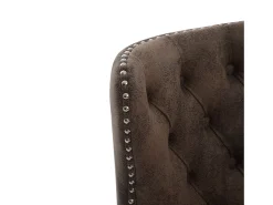 Silla marrón - Silla con acabado remachado y patas de madera maciza - microgamuza