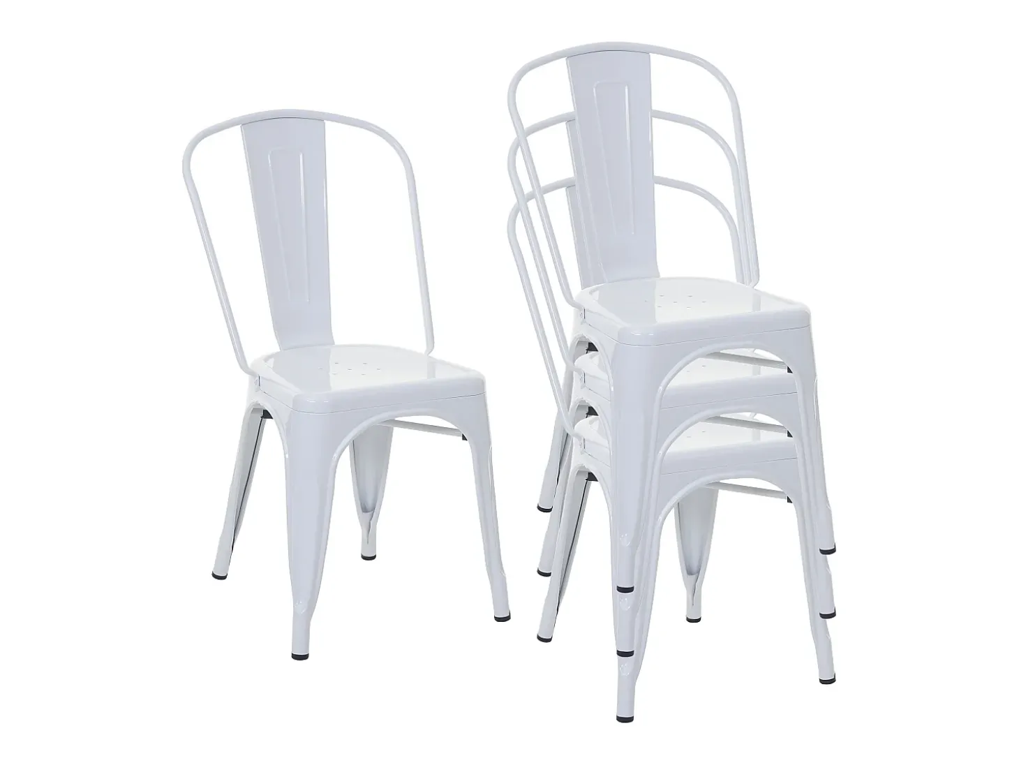 Silla MCW-A73 metal (juego de 4), blanco