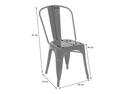 Silla MCW-A73 metal (juego de 4), negro